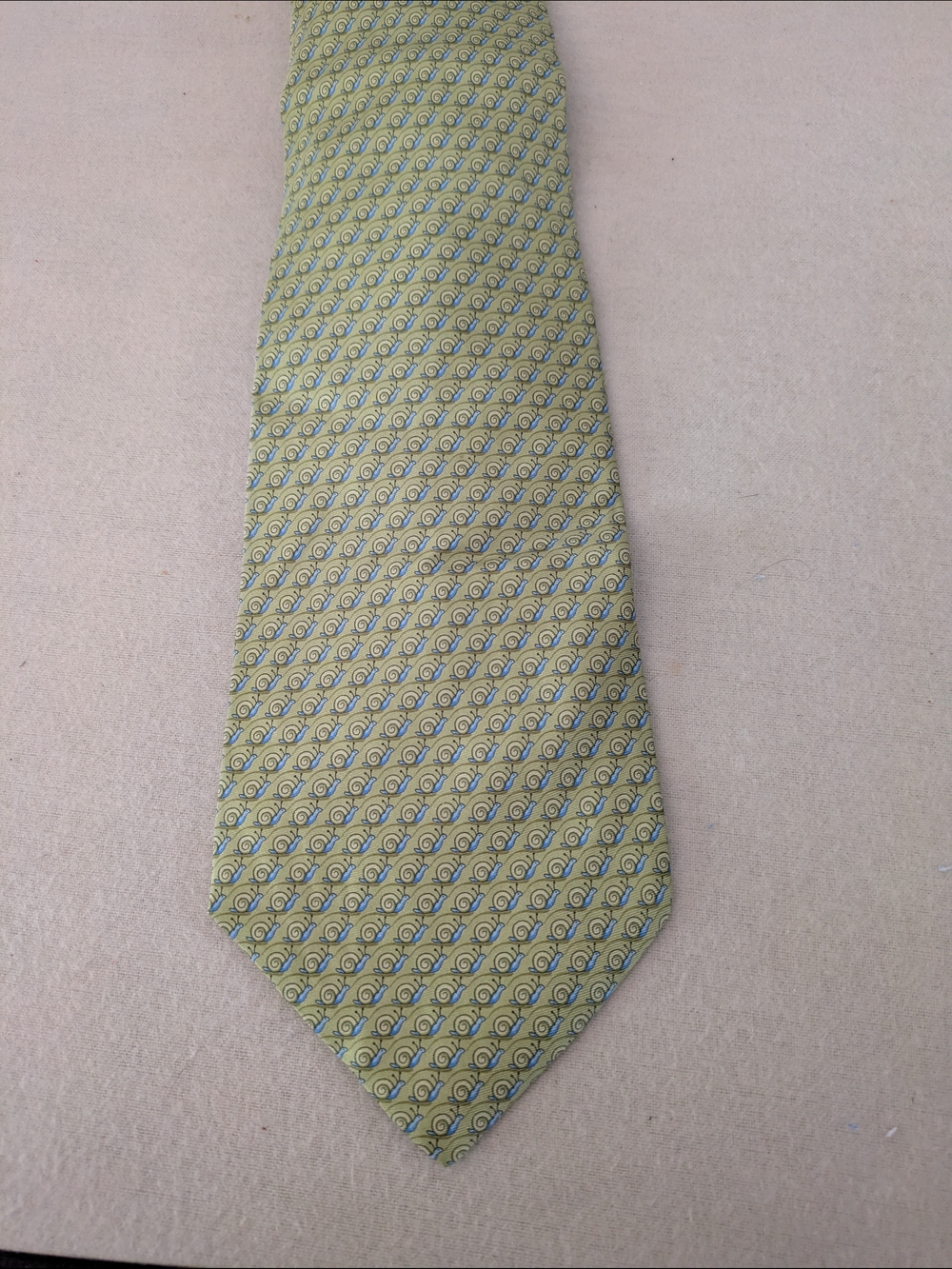 Cremieux Green Snails Silk Tie